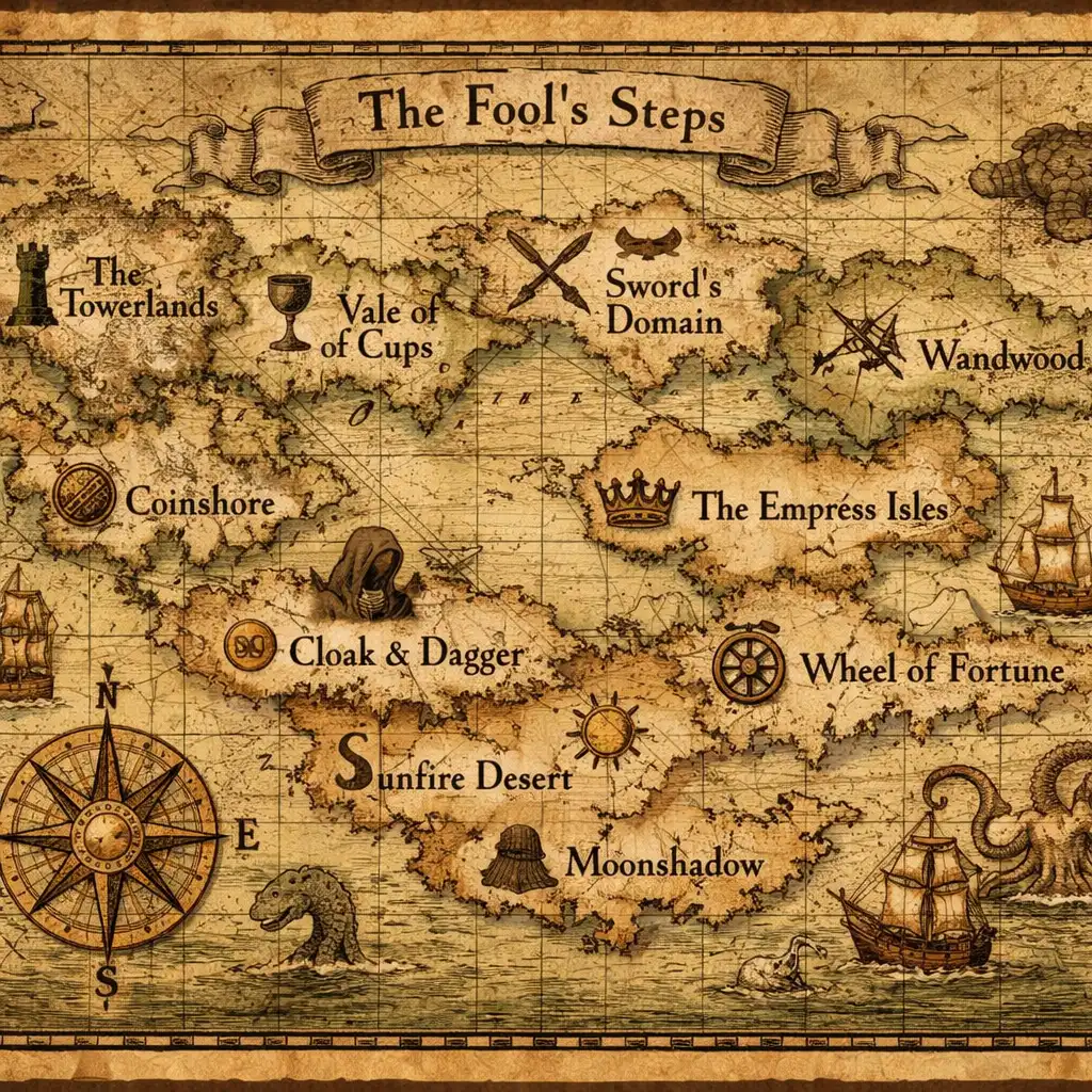 Antyczna mapa dziesięciu krain The Fool’s Steps
